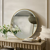 Kimbridge 90cm LED Round Bathroom Mirror - Gold - Laura James