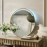 Kimbridge 90cm LED Round Bathroom Mirror - Gold - Laura James