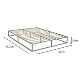 Indy King Size Platform Bed - Grey Metal - Laura James