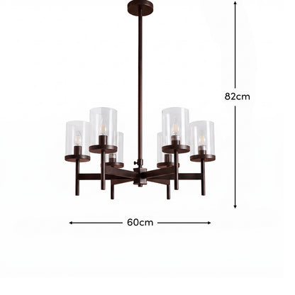Kingston 50cm 6 Bulb Chandelier - Bronze