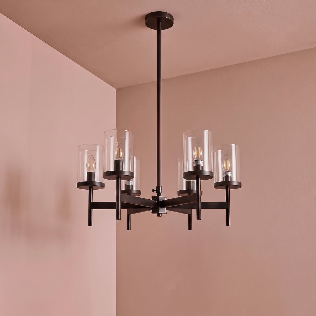 Kingston 50cm 6 Bulb Chandelier - Bronze  - Laura James 