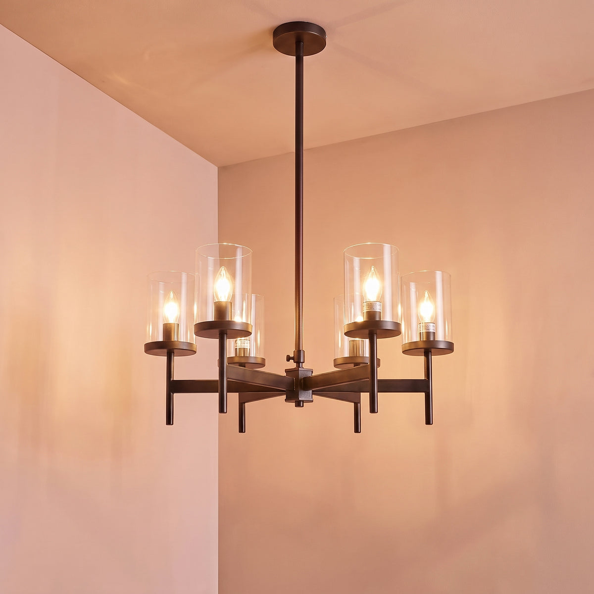 Kingston 50cm 6 Bulb Chandelier - Bronze  - Laura James 