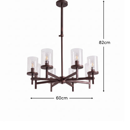 Kingston 50cm 8 Bulb Chandelier - Bronze