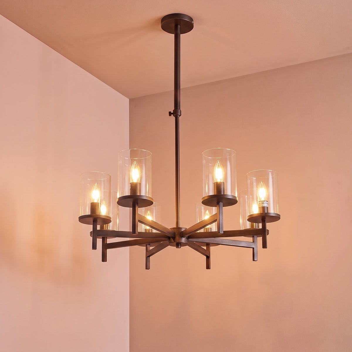 Kingston 50cm 8 Bulb Chandelier - Bronze - Laura James 