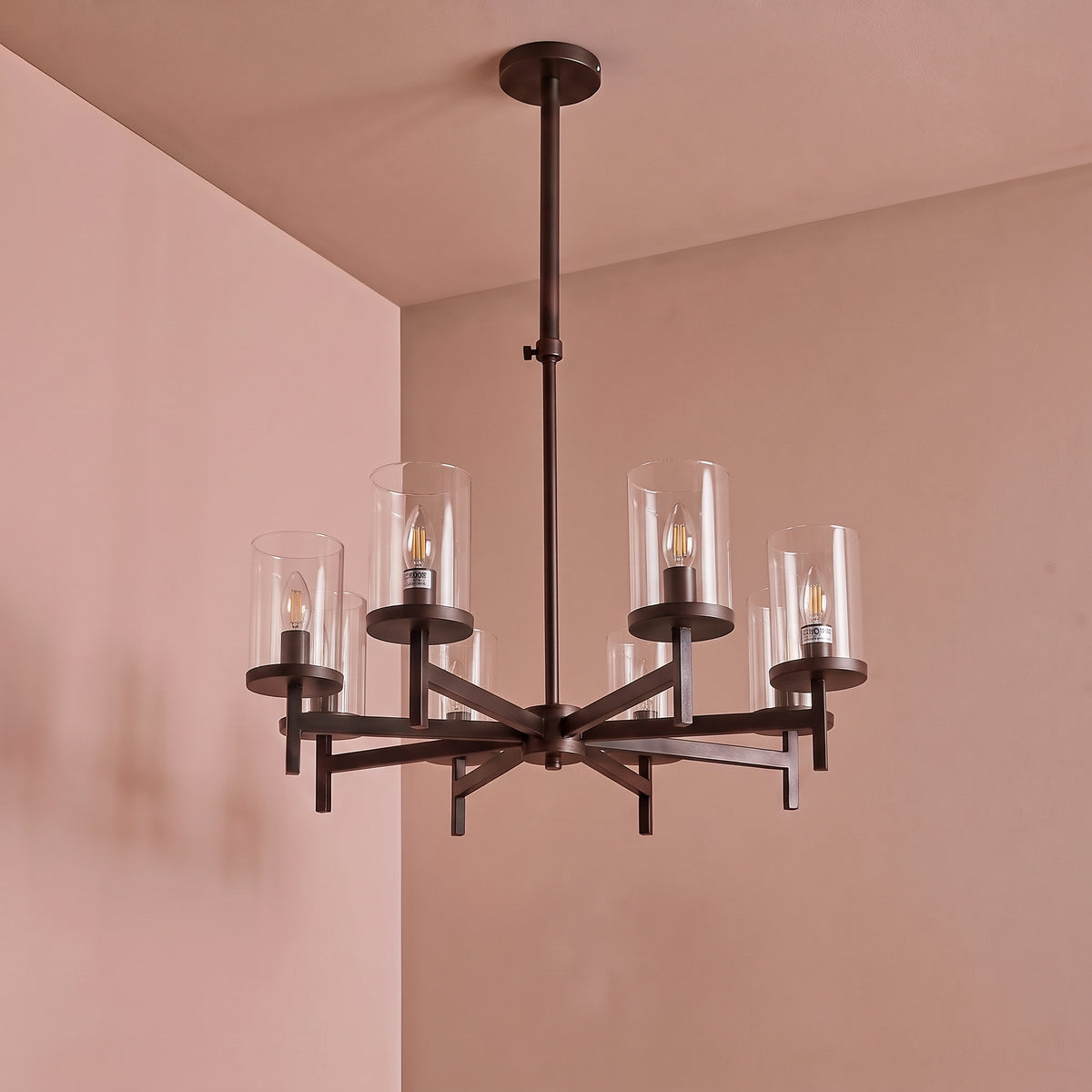 Kingston 50cm 8 Bulb Chandelier - Bronze - Laura James 