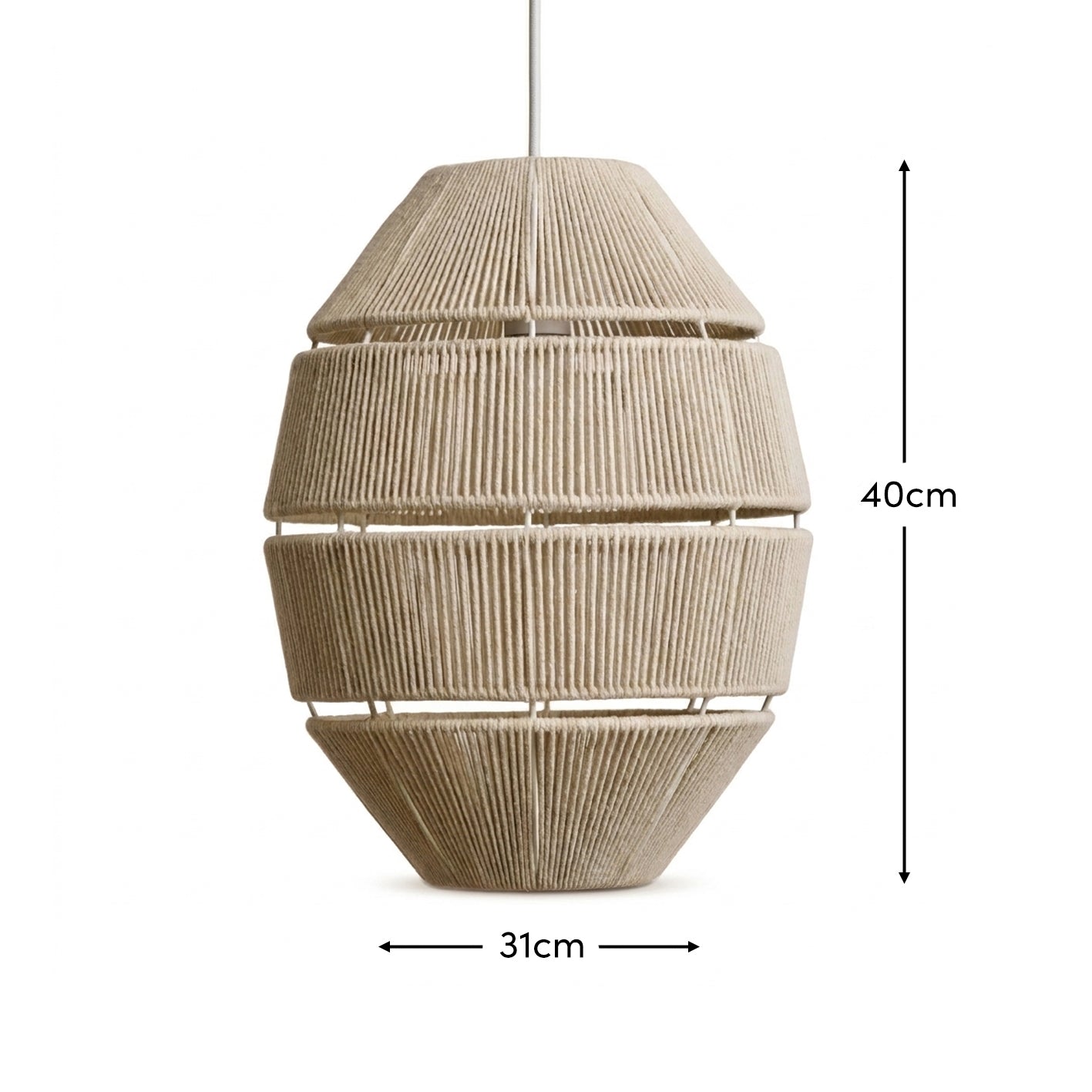 Kinston 40cm Pendant Shade - Off White - Laura James