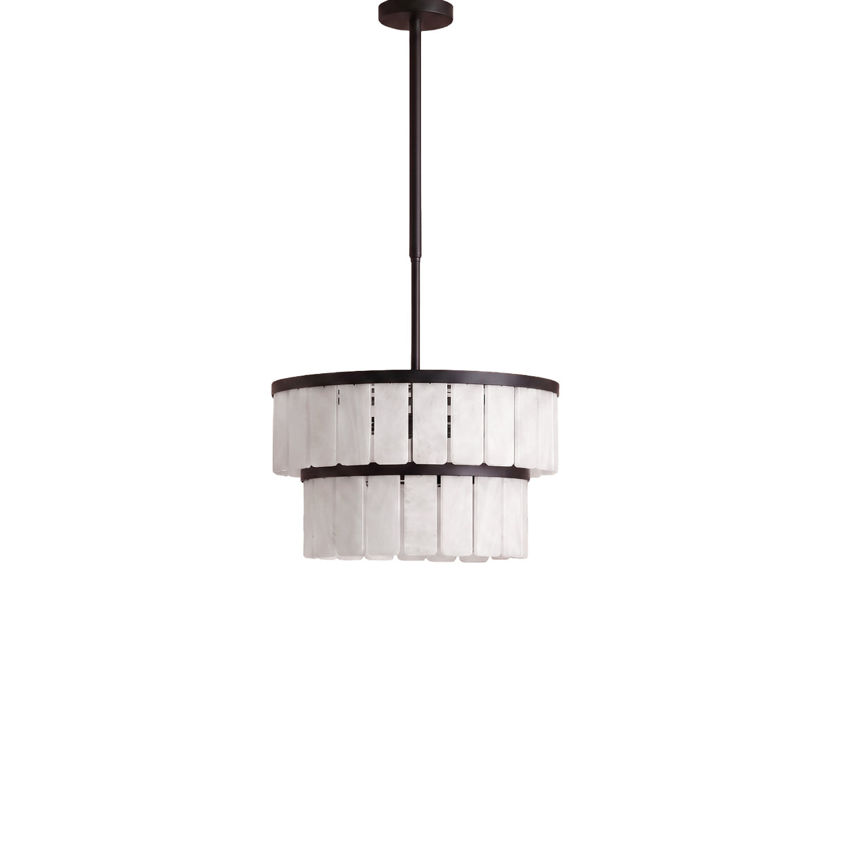 Kinver 43cm Resin Double Chandelier - Black