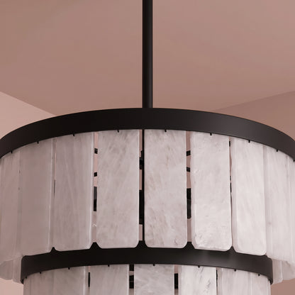 Kinver 43cm Resin Double Chandelier - Black