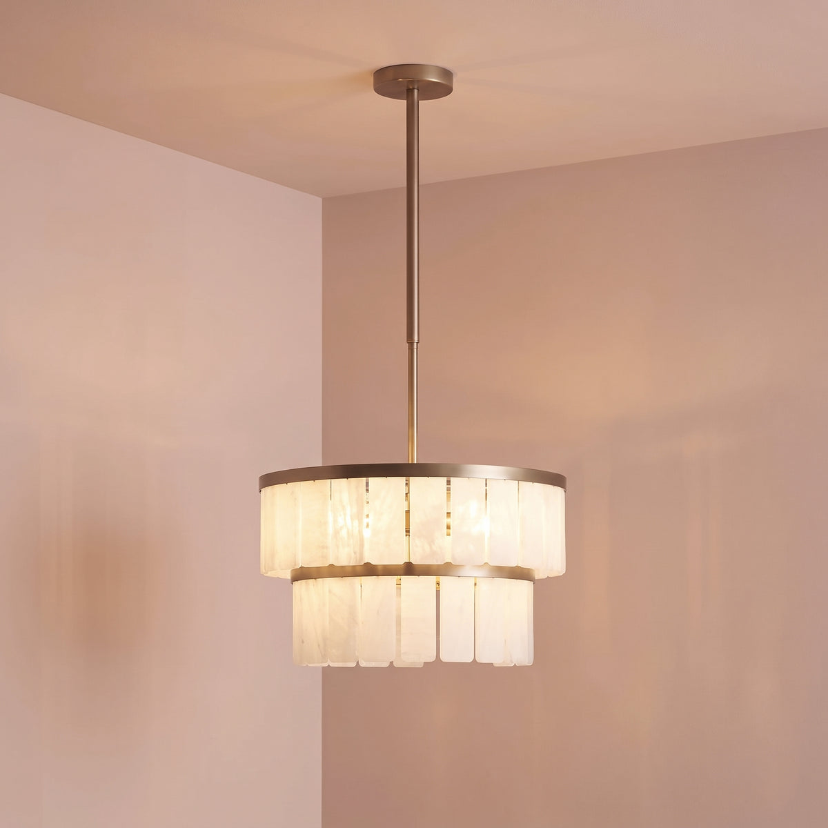Kinver 43cm Resin Double Chandelier - Gold