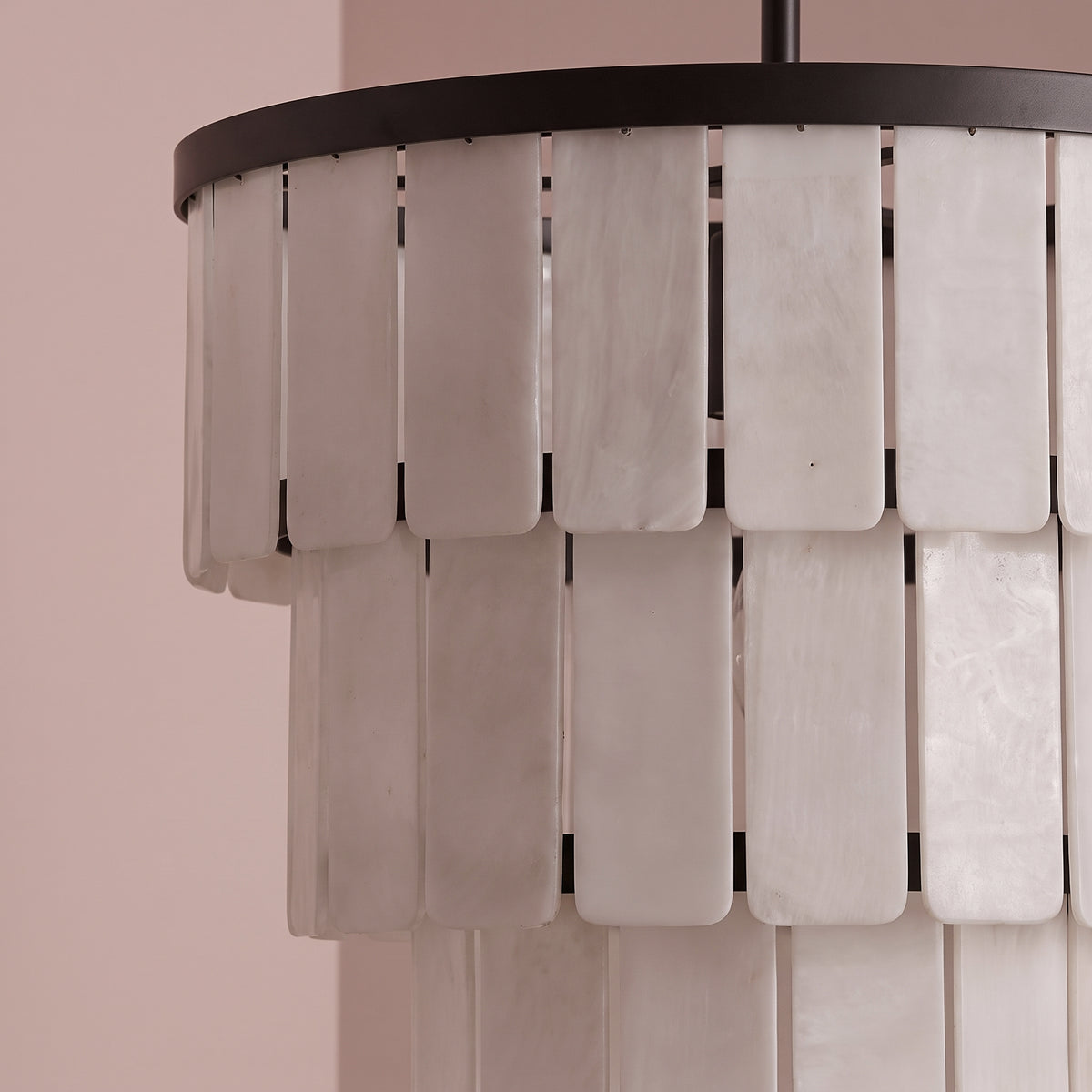 Kinver 43cm Resin Triple Chandelier - Black