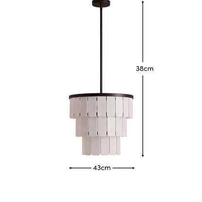 Kinver 43cm Resin Triple Chandelier - Black