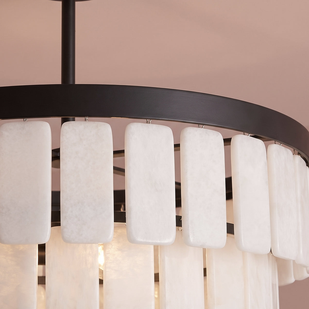 Kinver 43cm Resin Triple Chandelier - Black