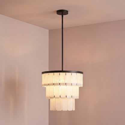 Kinver 43cm Resin Triple Chandelier - Black
