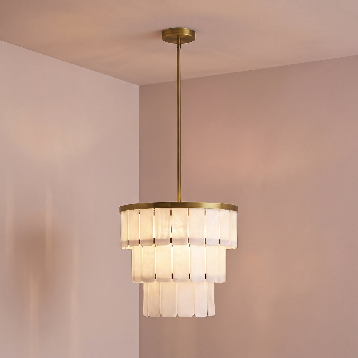 Kinver 43cm Resin Triple Chandelier - Gold