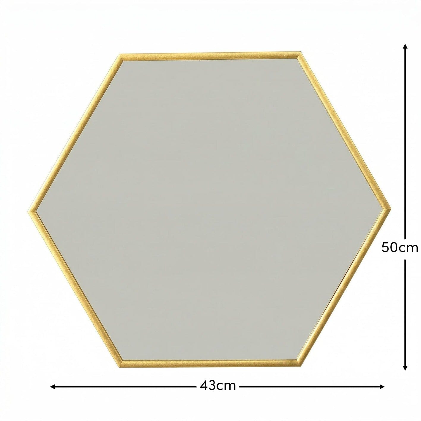 Kirton 50x43Cm Metal Hexagon Mirror - Laura James