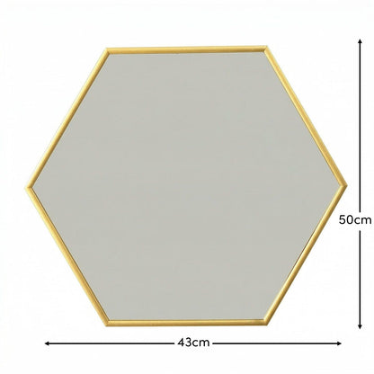 Kirton 50x43Cm Metal Hexagon Mirror - Laura James