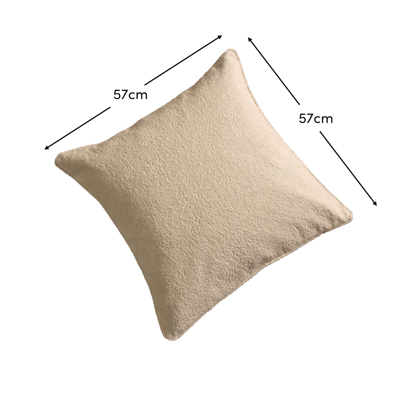 Knightsbridge 57x57cm Cushion Cover - Natural Boucle - Laura James 