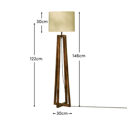 Konduru 150cm Floor Lamp Base - Darkened Mango Wood - Laura James 