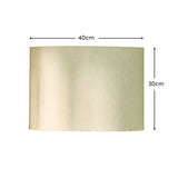 Konduru 40cm Lamp Shade - Natural Fabric and Natural Mango Wood - Laura James 