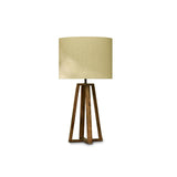 Konduru 70cm Table Lamp - Natural Fabric and Darkened Mango Wood - Laura James
