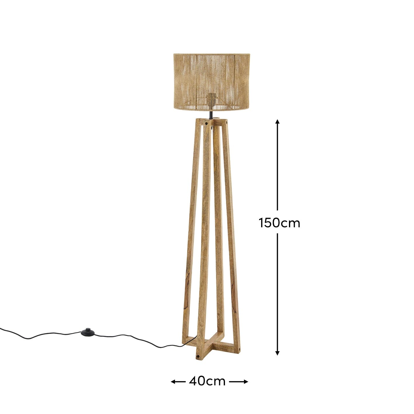Konduru 150cm Floor Lamp Base - Natural Mango Wood - Laura James