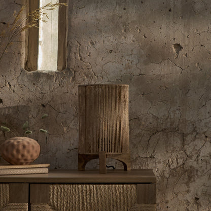 Konduru Natural Jute & Mango Wood Table Lamp - 30cm - Laura James 