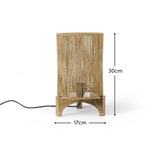 Konduru Natural Jute & Mango Wood Table Lamp - 30cm - Laura James 