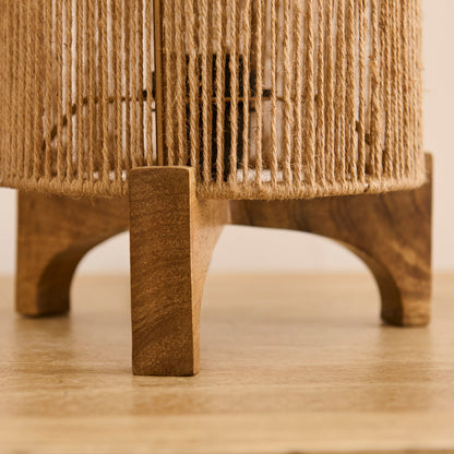 Konduru Natural Jute & Mango Wood Table Lamp - 30cm - Laura James 