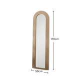 Kubu 170 x 50cm Wooden Arch Mirror - Taupe - Laura James