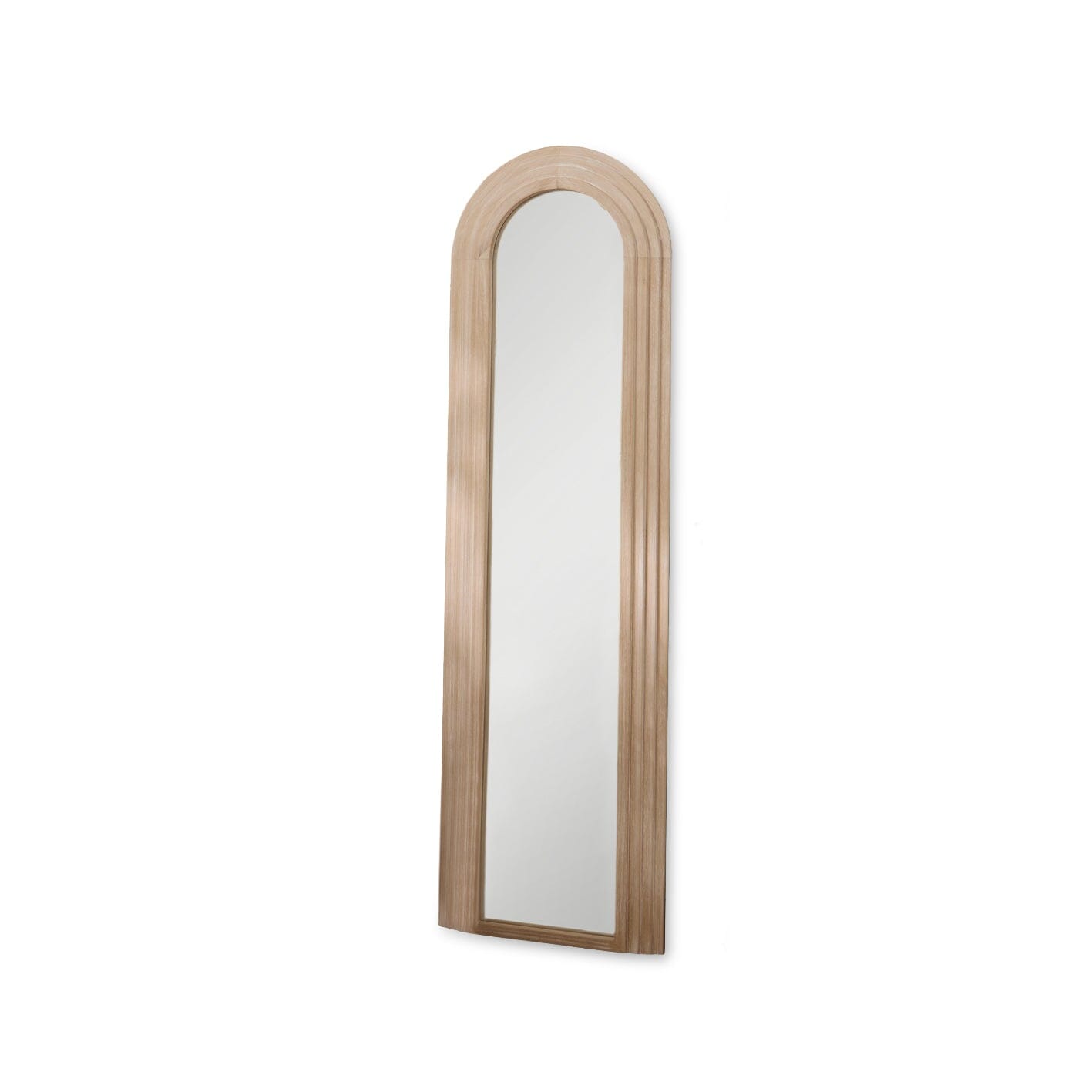 Kubu 170 x 50cm Wooden Arch Mirror - Whitewash - Laura James