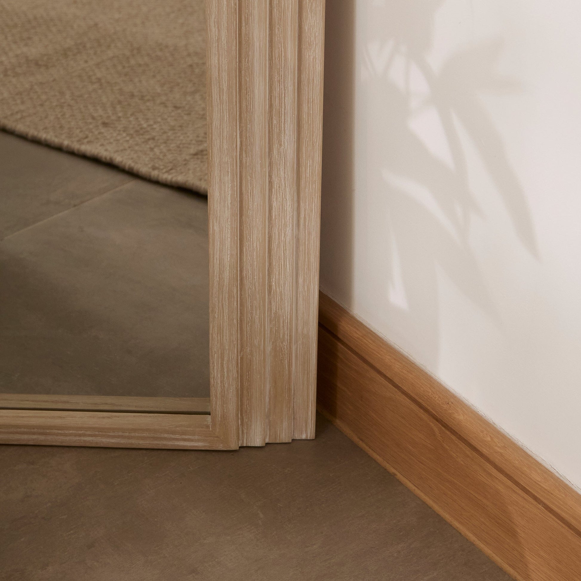 Kubu 170 x 50cm Wooden Arch Mirror - Whitewash - Laura James