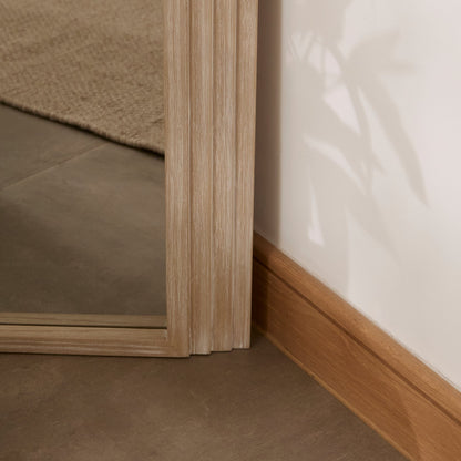 Kubu 170 x 50cm Wooden Arch Mirror - Whitewash - Laura James