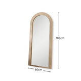 Kubu 180 x 80cm Wooden Arch Mirror - Taupe - Laura James