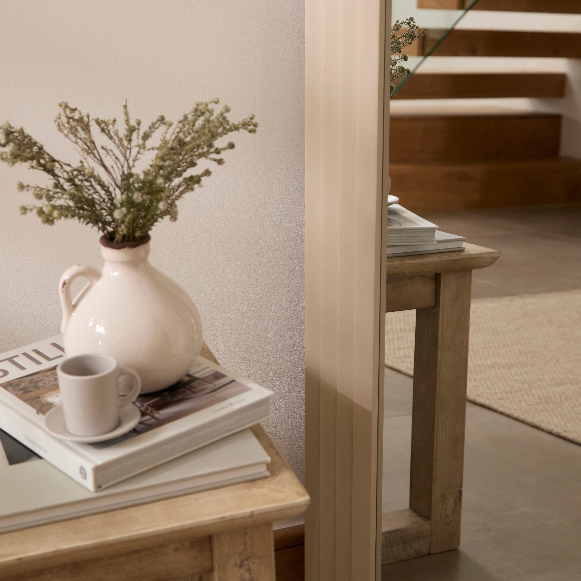 Kubu 180 x 80cm Wooden Arch Mirror - Taupe - Laura James