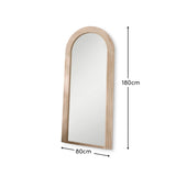 Kubu 180 x 80cm Wooden Arch Mirror - Whitewash - Laura James