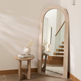 Kubu 180 x 80cm Wooden Arch Mirror - Whitewash - Laura James