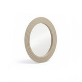 Kubu 70cm Wooden Round Mirror - Taupe - Laura James