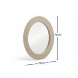 Kubu 70cm Wooden Round Mirror - Taupe - Laura James