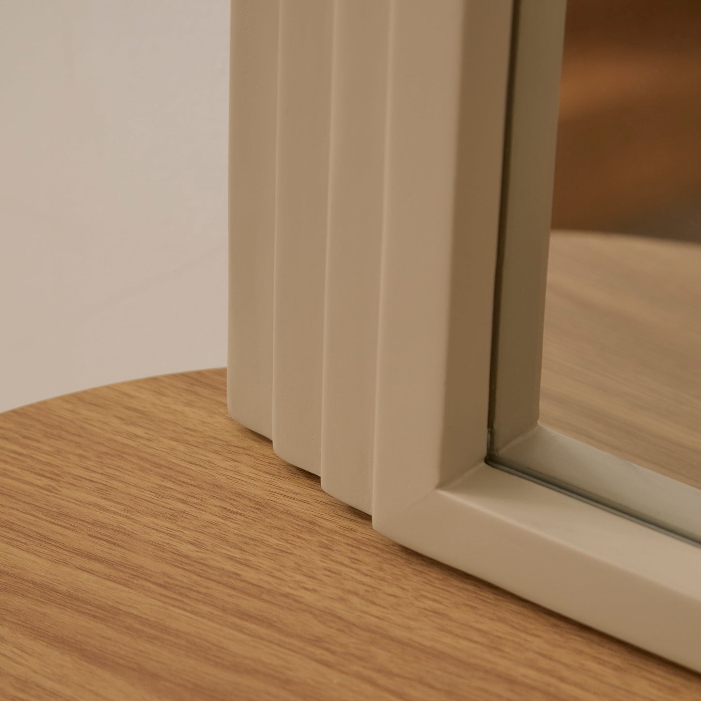 Kubu 90 x 77cmWooden Arch Mirror - Taupe - Laura James