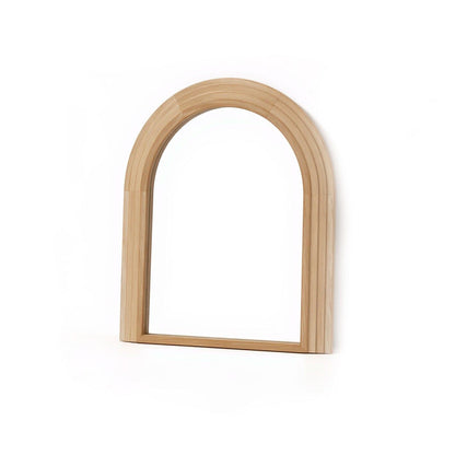 Kubu 90 x 77cm Wooden Arch Mirror - Whitewash - Laura James