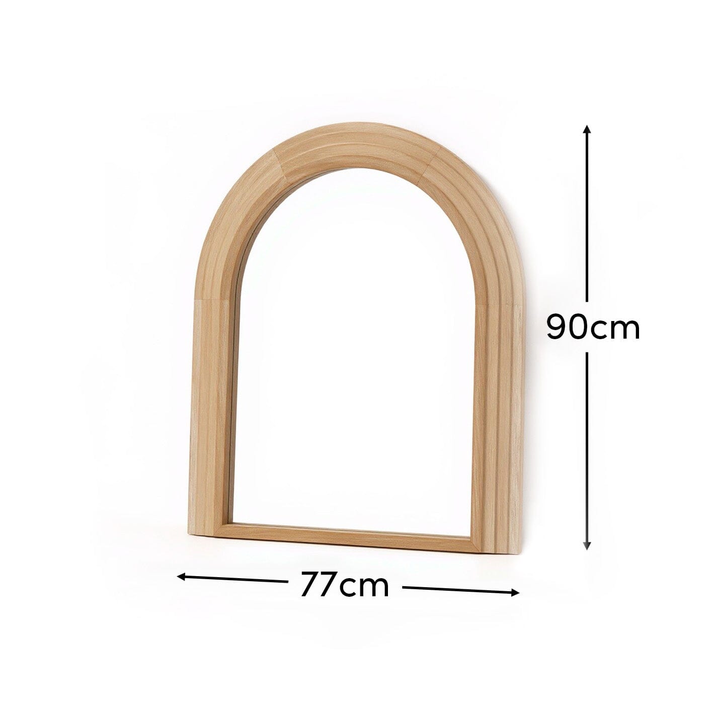 Kubu 90 x 77cm Wooden Arch Mirror - Whitewash - Laura James