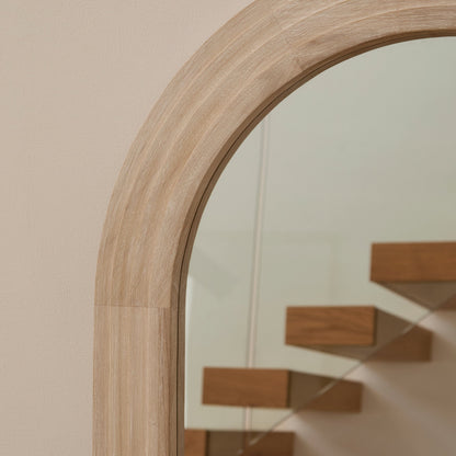 Kubu 90 x 77cm Wooden Arch Mirror - Whitewash - Laura James