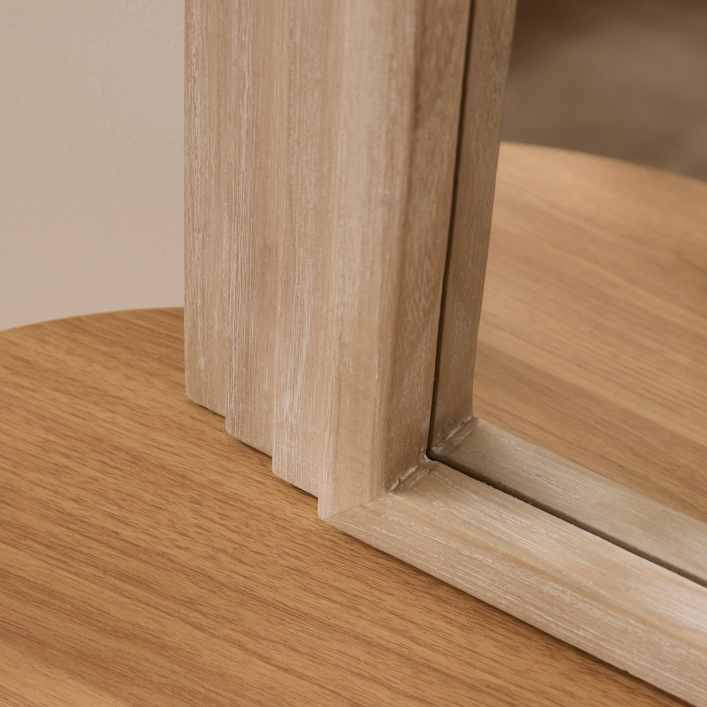 Kubu 90 x 77cm Wooden Arch Mirror - Whitewash - Laura James