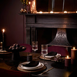 Raleigh Black Dining Table Set - 6 Seater - Marilyn  Burgundy Red Dining Chairs - Black Oak Legs - Laura James 