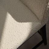Nolan White Boucle Bar Stool - Black Oak Legs - Laura James