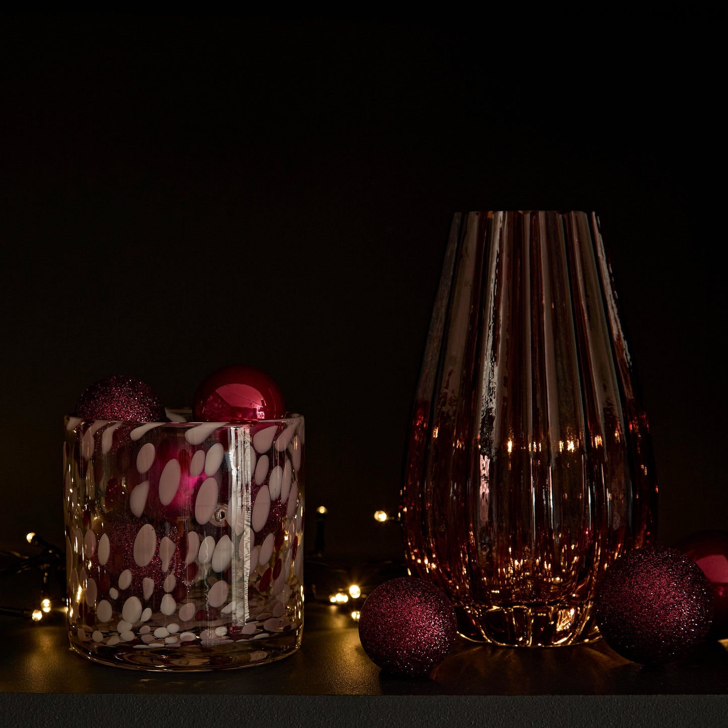 Valen Shatterproof Mixed Baubles - Set of 30 - Burgundy Red - Laura James
