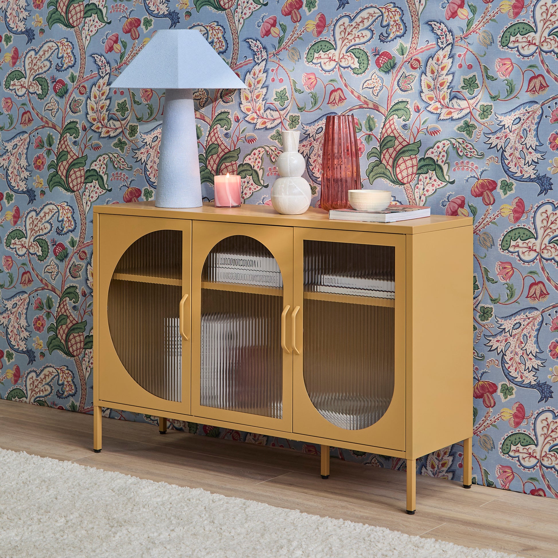 Conan 3 Door Sideboard - Mustard Yellow - Laura James