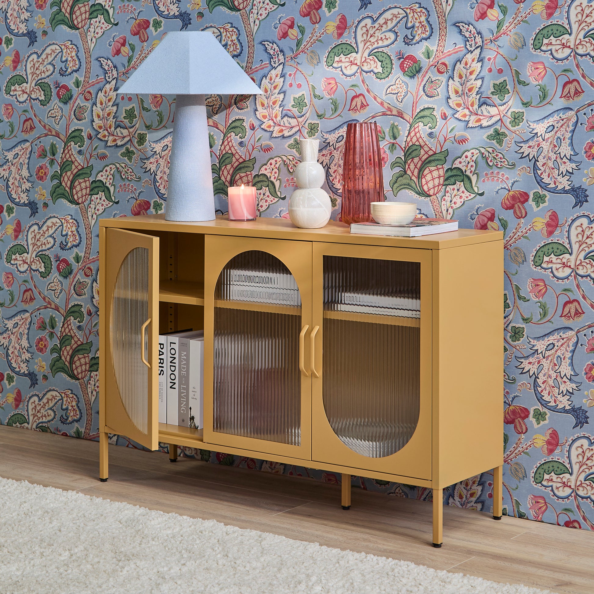Conan 3 Door Sideboard - Mustard Yellow - Laura James