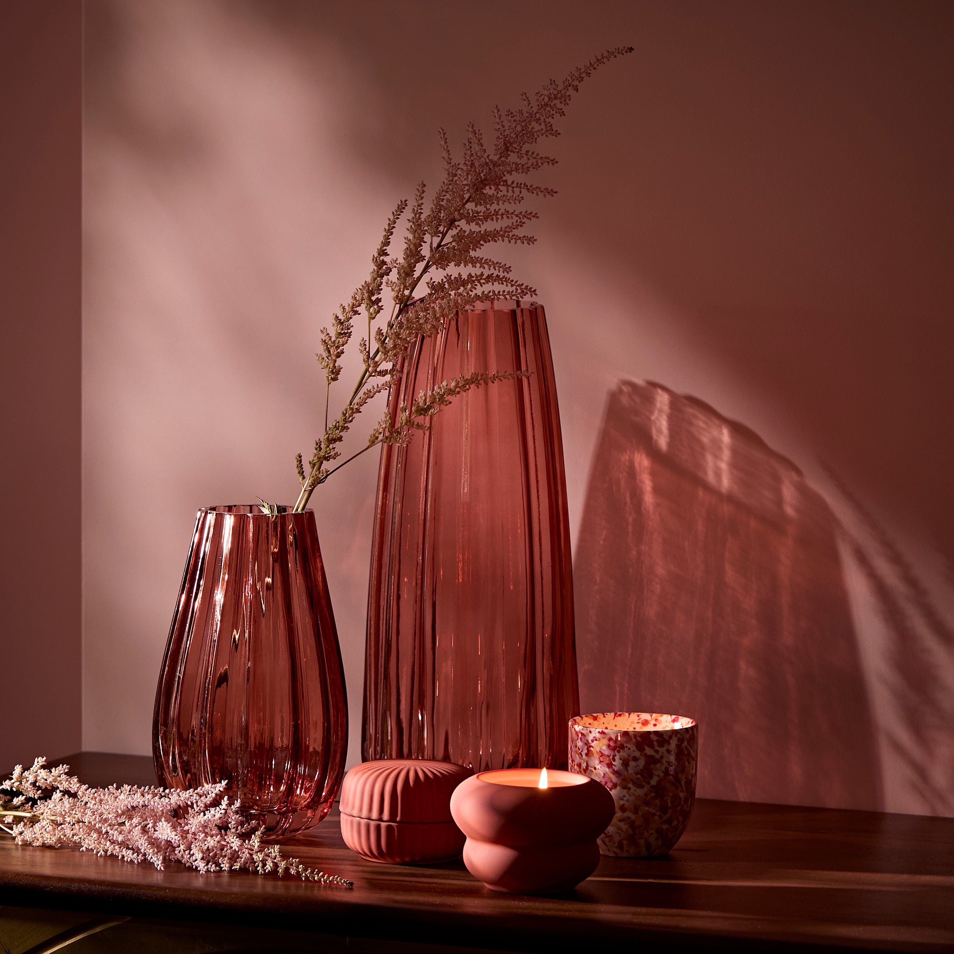Veneto 29cm Glass Vase - Cerise – Laura James