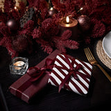 Raleigh Black Dining Table Set - 6 Seater - Marilyn  Burgundy Red Dining Chairs - Black Oak Legs - Laura James 
